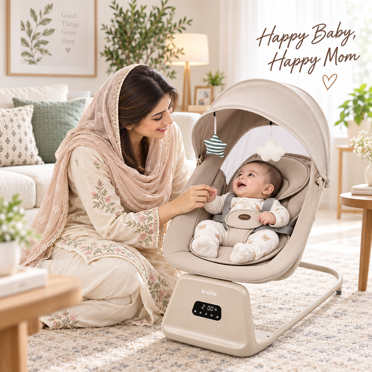 Electric baby swing and rocker