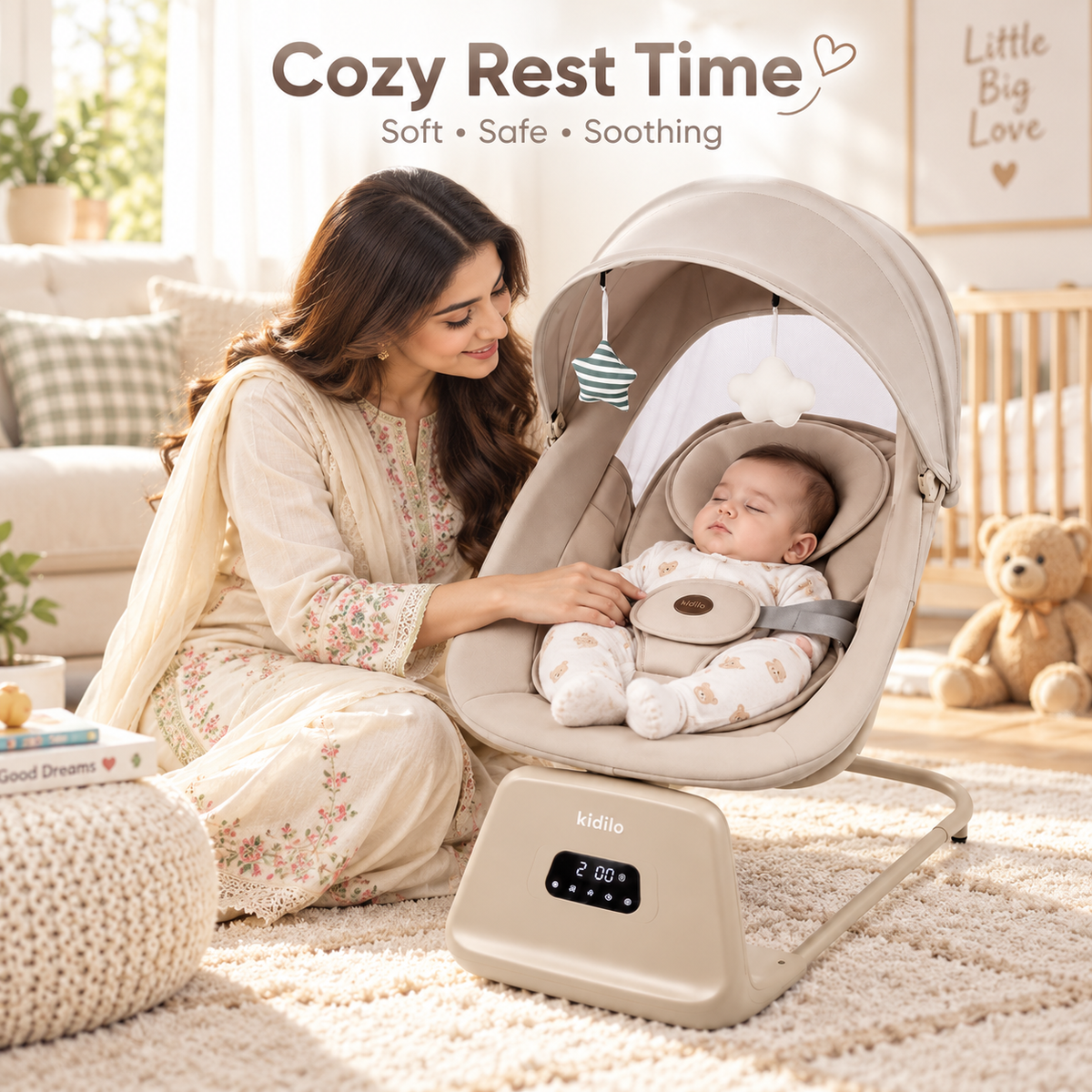 Electric baby swing and rocker