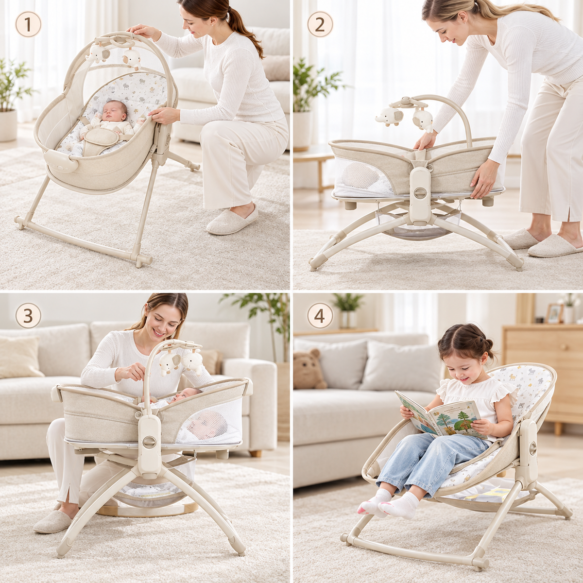 Baby Swing Cradle and Bedside for Babies