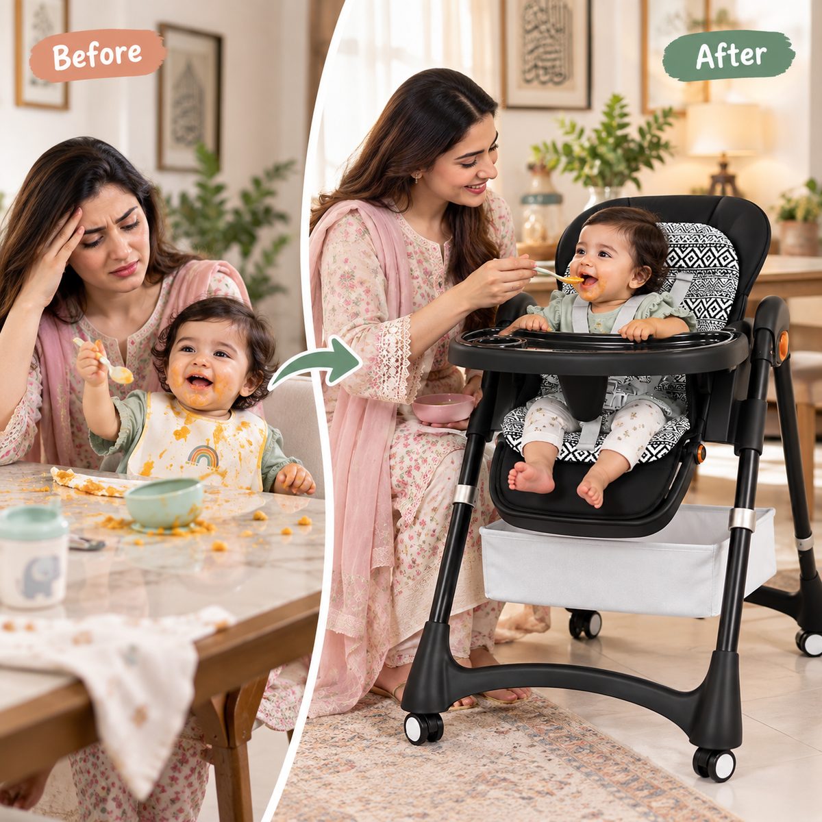 Multifunctional Baby Feeding Highchair - Image 8