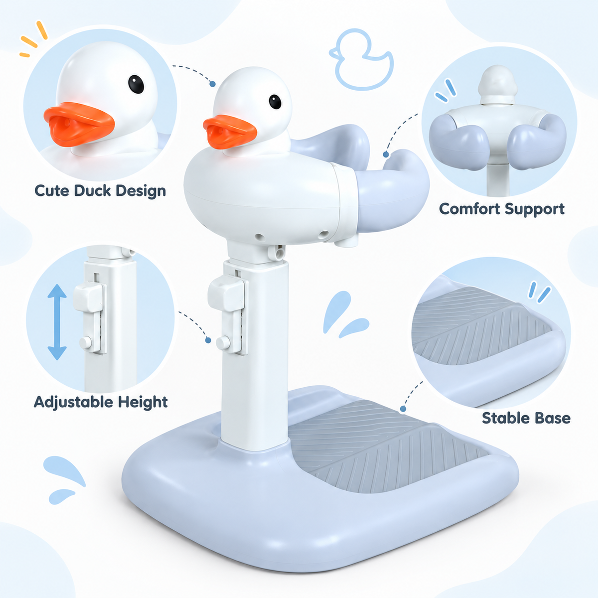Adjustable Height Baby Shower Stand with Anti-Slip Base,Bath Shower St - Image 3