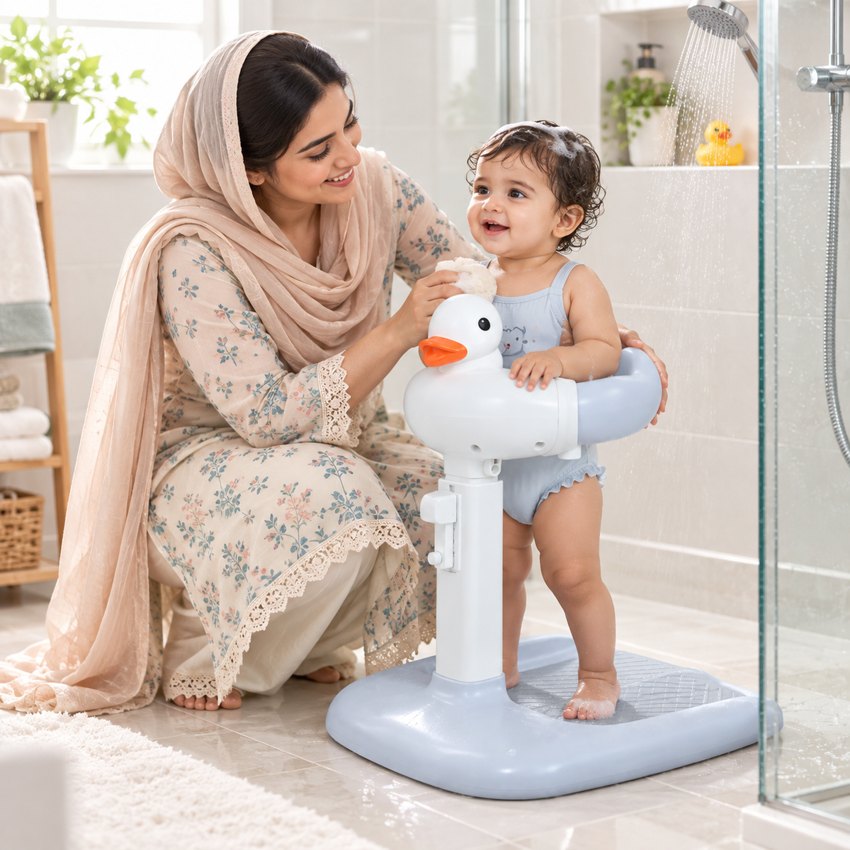 Adjustable Height Baby Shower Stand with Anti-Slip Base,Bath Shower St - Image 7