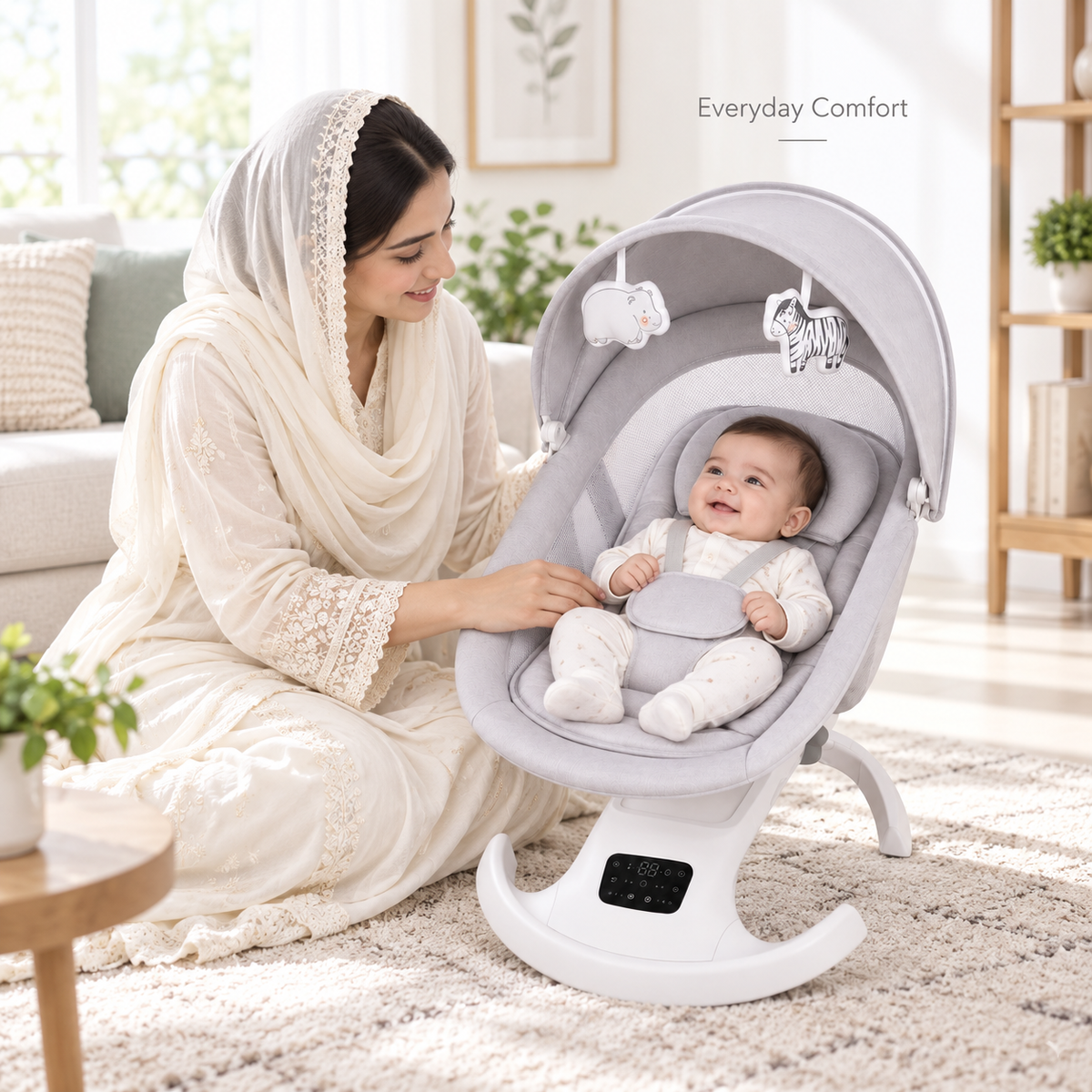 Mastela Ori Euphoria 3D Swing & Bassinet, a multi-functional automatic baby swing and bassinet.