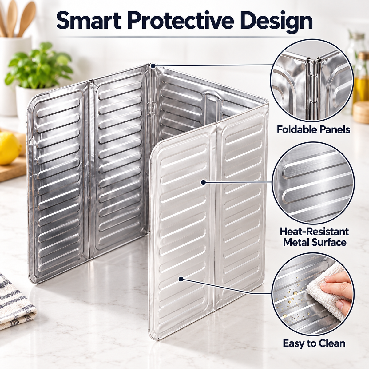 Foldable Oil Splatter Guard – Blocks Oil Splashes While Frying - Image 6