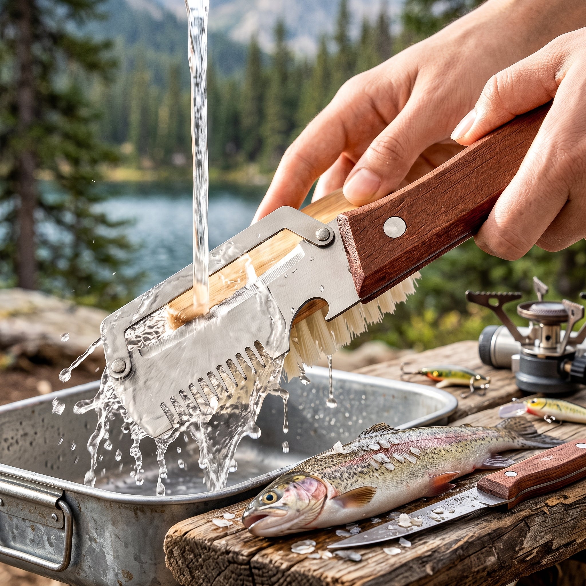 Wooden Handled Stainless Steel And Peeler