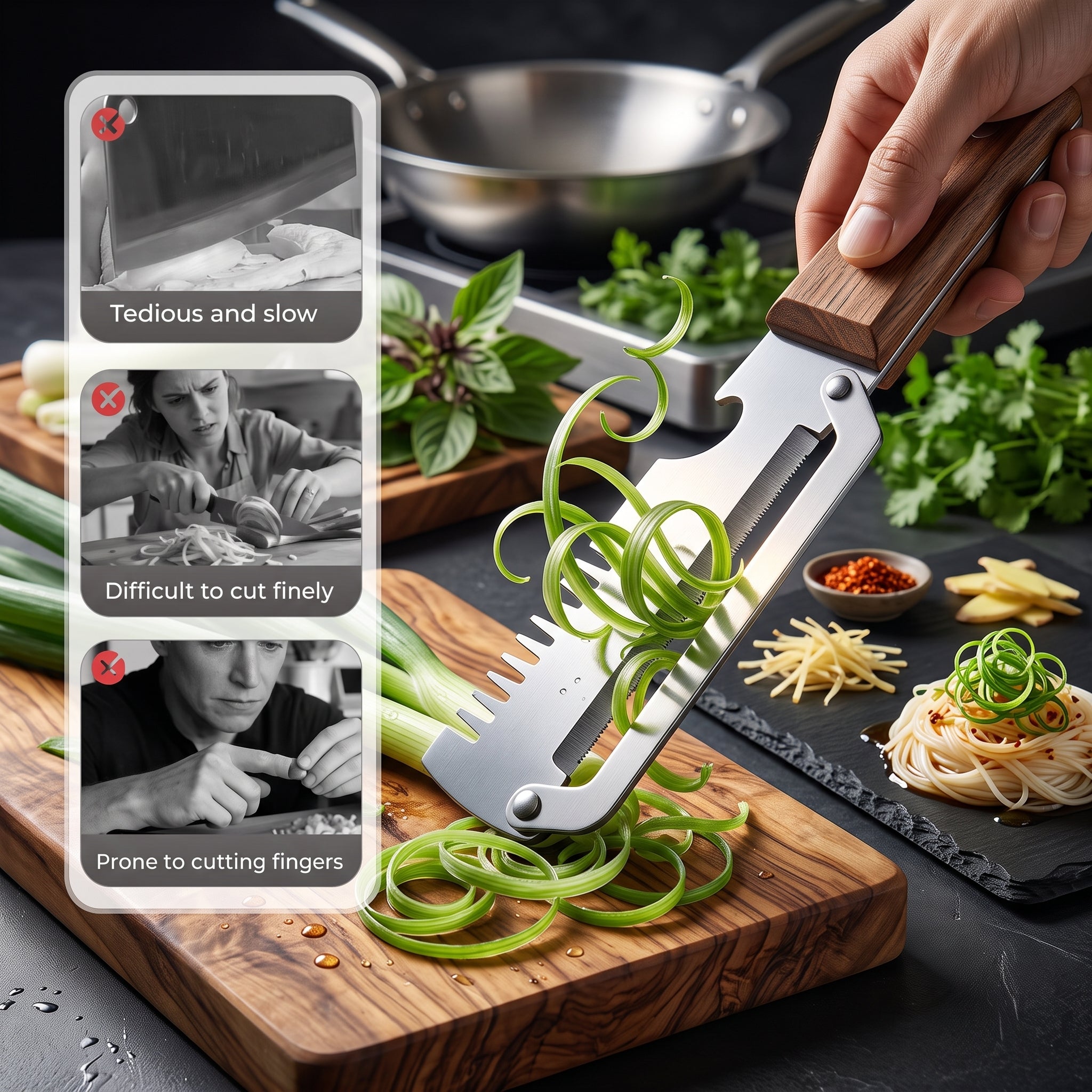 Wooden Handled Stainless Steel And Peeler