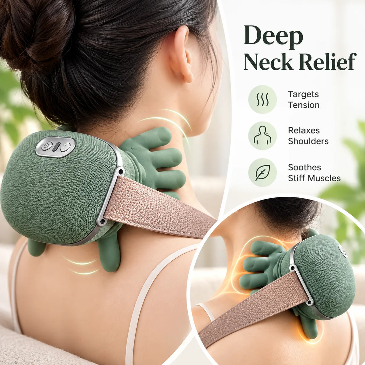 Hands-Free Deep Tissue Neck Massager – Hand-Like Kneading Nodes for Ne - Image 6