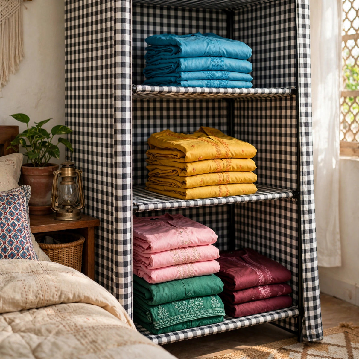 Halfri Portable Fabric Wardrobe – 105cm Foldable Closet with Zipper Co - Image 9