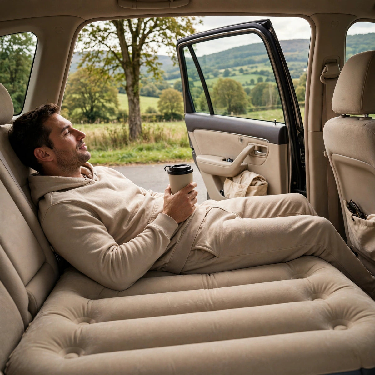 Car Back Seat Inflatable Air Mattress – Portable Travel Bed with 2 Pil - Image 9