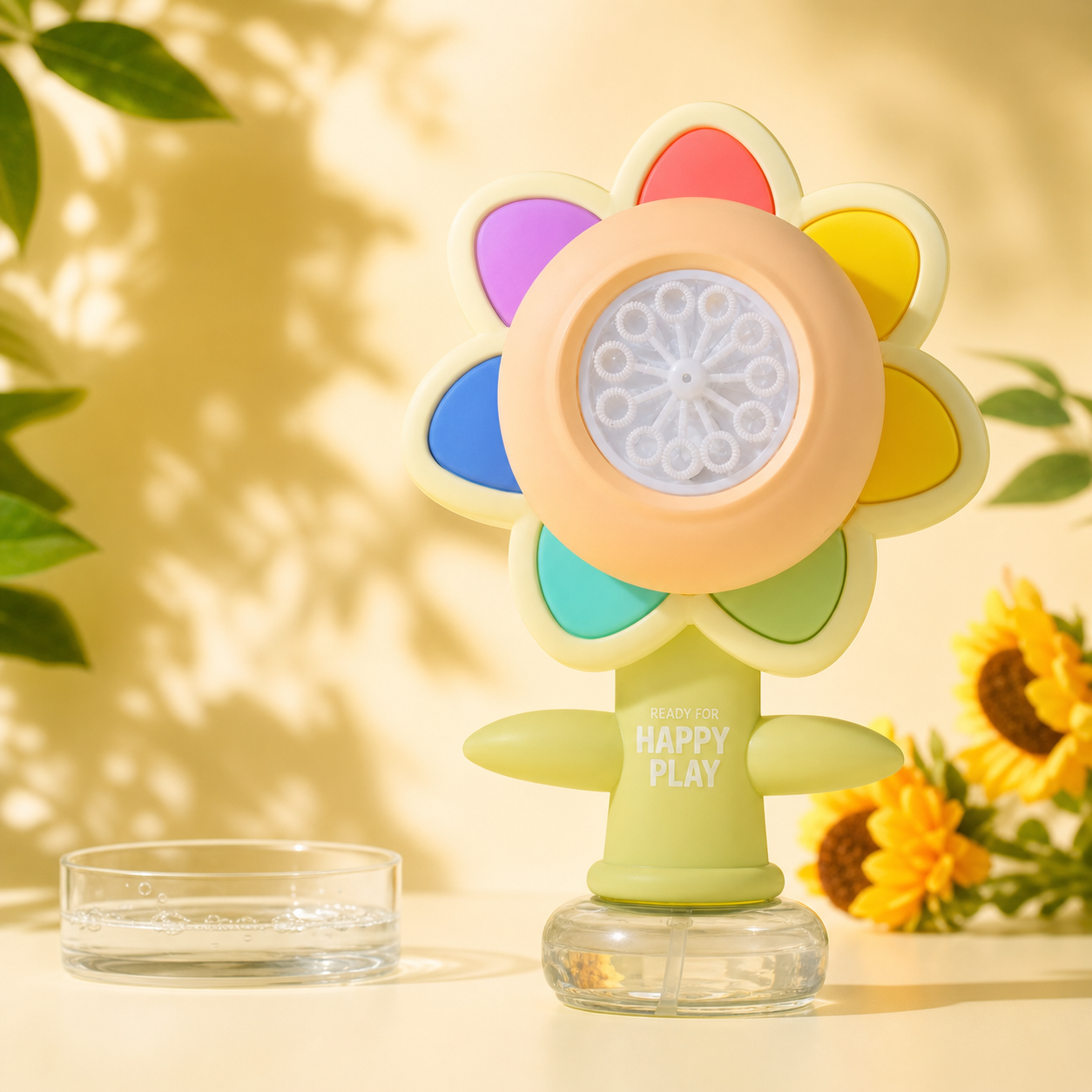 Sunflower Bubble Machine for Kids – Automatic Light-Up Bubble Maker