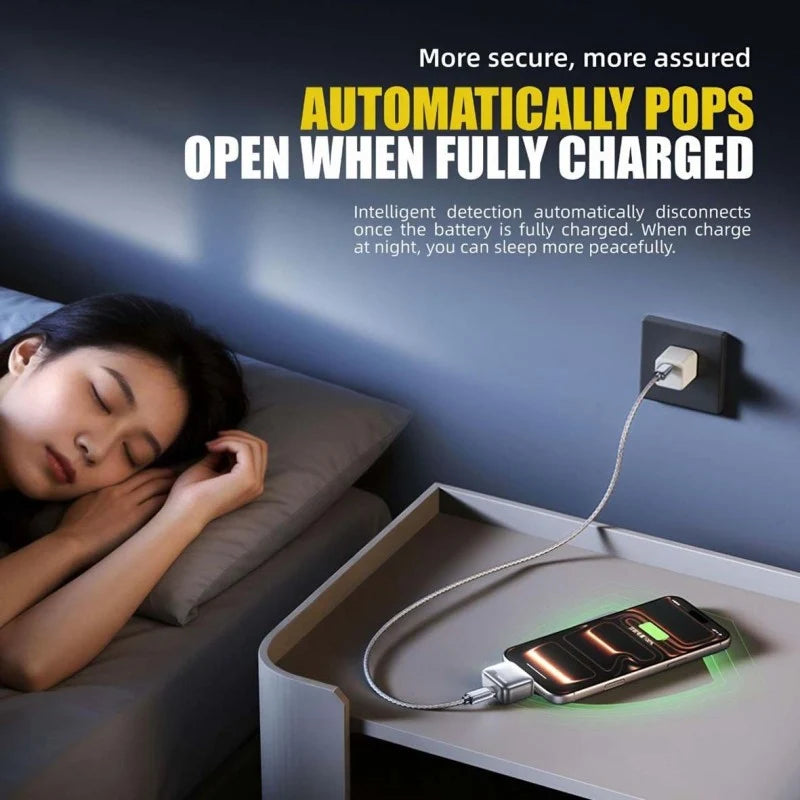 140W Fast Charging Automatic Pop-off Charging Disconnector Type-C, Smart Auto Stop Charging Adapter