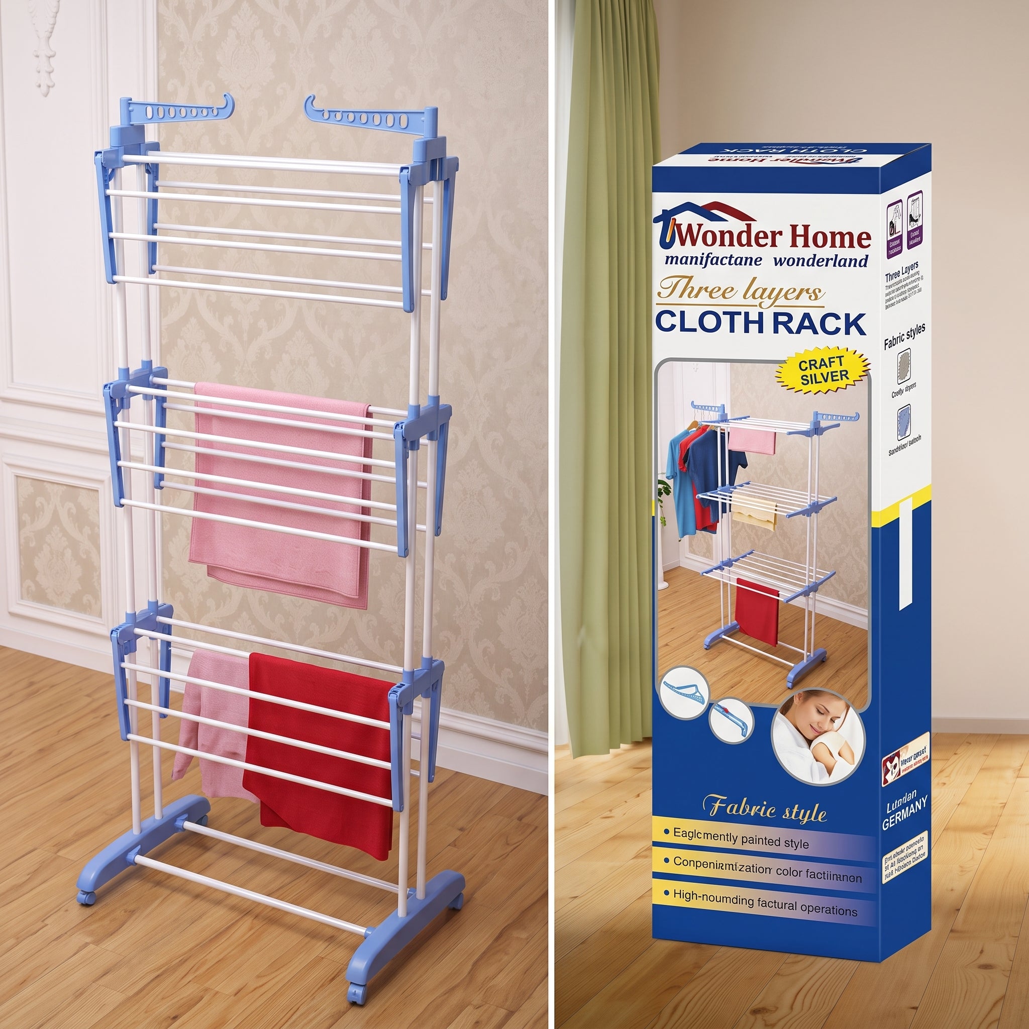 3-Tier Foldable Clothes Drying Rack